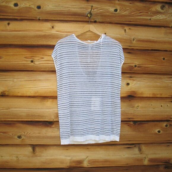 NWT Theory Low Back Striped Pullover Knit Top - Picture 2 of 9